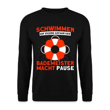 Lifeguard Swimming Pool Lifeguard Lifeguard Lifeguard - Unisex Sweatshirt - black - Front - Alina (178cm) & Michal (187cm)