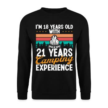 39 Year Old Camper Mountains Camping 39 Birthday - Unisex Sweatshirt - black - Front - Alina (178cm) & Michal (187cm)