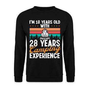 46 Year Old Camper Mountains Camping 46 Birthday - Unisex Sweatshirt - black - Front - Alina (178cm) & Michal (187cm)