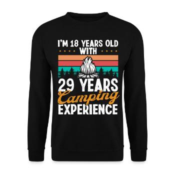 47 Year Old Camper Mountains Camping 47 Birthday - Unisex Sweatshirt - black - Front - Alina (178cm) & Michal (187cm)
