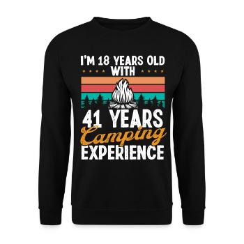 59 Year Old Camper Mountains Camping 59 Birthday - Unisex Sweatshirt - black - Front - Alina (178cm) & Michal (187cm)