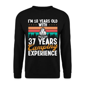 55 Year Old Camper Mountains Camping 55 Birthday - Unisex Sweatshirt - black - Front - Alina (178cm) & Michal (187cm)
