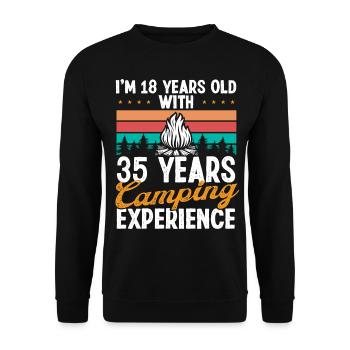 53 Year Old Camper Mountains Camping 53 Birthday - Unisex Sweatshirt - black - Front - Alina (178cm) & Michal (187cm)