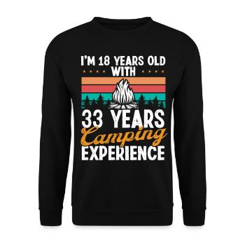 51 Year Old Camper Mountains Camping 51 Birthday - Unisex Sweatshirt - black - Front - Alina (178cm) & Michal (187cm)