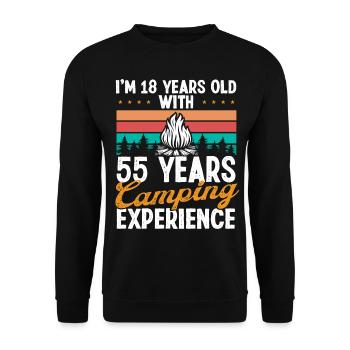 73 Year Old Camper Mountains Camping 73 Birthday - Unisex Sweatshirt - black - Front - Alina (178cm) & Michal (187cm)