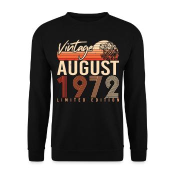 50. Jahrestag August 1972 - Unisex Pullover - Schwarz - Vorne - Alina (178cm) & Michal (187cm)