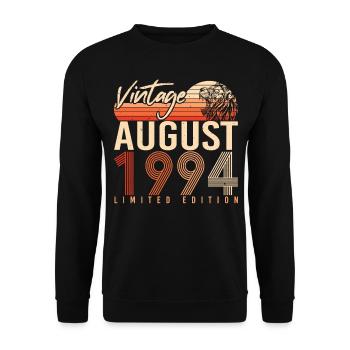 Né en août 1994 - Sweat-shirt Unisexe - noir - Devant - Alina (178cm) & Michal (187cm)