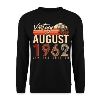 1962 In August 60th birthday - Unisex Sweatshirt - black - Front - Alina (178cm) & Michal (187cm)