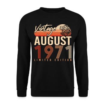 Millésime d’août 1971 - Sweat-shirt Unisexe - noir - Devant - Alina (178cm) & Michal (187cm)