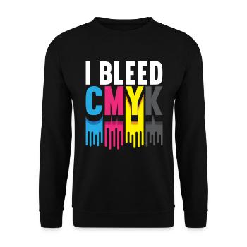 I Bleed CMJN Illustrator Graphiste - Sweat-shirt Unisexe - noir - Devant - Alina (178cm) & Michal (187cm)