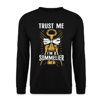 Sommelier Wine Drinking Tasting - Unisex Pullover - Schwarz - Vorne - Alina (178cm) & Michal (187cm)