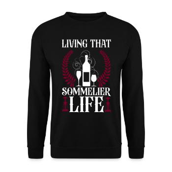 Sommelier Wine Drinking Tasting - Unisex Sweatshirt - black - Front - Alina (178cm) & Michal (187cm)