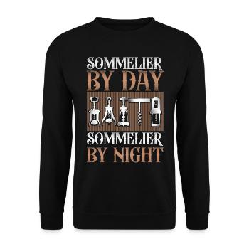 Sommelier Wine Drinking Tasting - Unisex Sweatshirt - black - Front - Alina (178cm) & Michal (187cm)