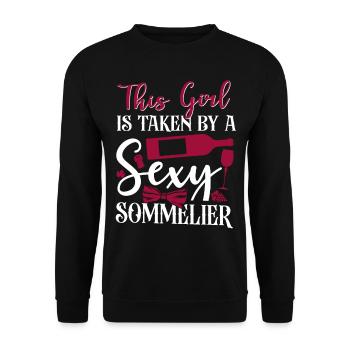 Sommelier Wine Drinking Tasting - Unisex Sweatshirt - black - Front - Alina (178cm) & Michal (187cm)
