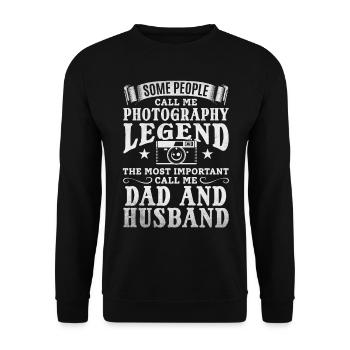 Foto Daddy Photography Vater Und Ehemann Fotograf - Unisex Pullover - Schwarz - Vorne - Alina (178cm) & Michal (187cm)