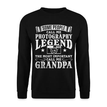 Photo Grandpa Photography Grandpa Photographer - Unisex Sweatshirt - black - Front - Alina (178cm) & Michal (187cm)