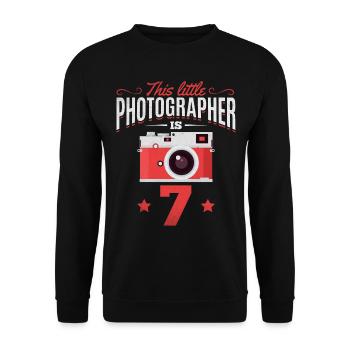 Photographie pour le 7ème anniversaire Ce petit - Sweat-shirt Unisexe - noir - Devant - Alina (178cm) & Michal (187cm)