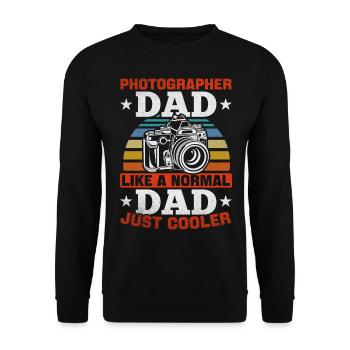 Photographe Papa comme un père normal Simple - Sweat-shirt Unisexe - noir - Devant - Alina (178cm) & Michal (187cm)