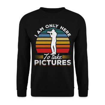 Photography I'm only here to take photos - Unisex Sweatshirt - black - Front - Alina (178cm) & Michal (187cm)