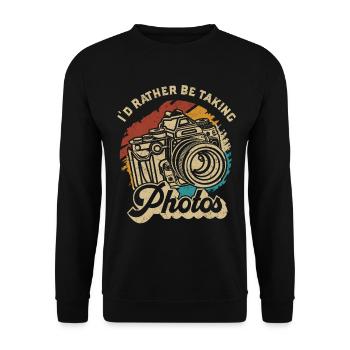 Lovers of photography I would rather take photos - Unisex Sweatshirt - black - Front - Alina (178cm) & Michal (187cm)