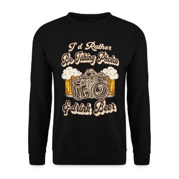 Je préfère prendre des photos et boire de la bière - Sweat-shirt Unisexe - noir - Devant - Alina (178cm) & Michal (187cm)