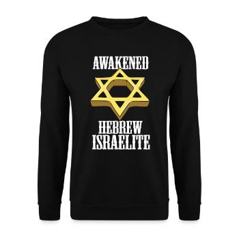 Awakened Hebrew Israelite Israel Jewish Israeli - Unisex Sweatshirt - black - Front - Alina (178cm) & Michal (187cm)