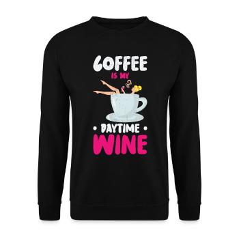 Coffee Caffeine Wine Drinking Coffee Addict - Unisex Sweatshirt - black - Front - Alina (178cm) & Michal (187cm)