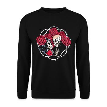 Amour infini et romance Gothic Bones Squelette - Sweat-shirt Unisexe - noir - Devant - Alina (178cm) & Michal (187cm)