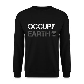 Alien Galaxy Ufo Außerirdische Raumschiff Weltall - Unisex Pullover - Schwarz - Vorne - Alina (178cm) & Michal (187cm)