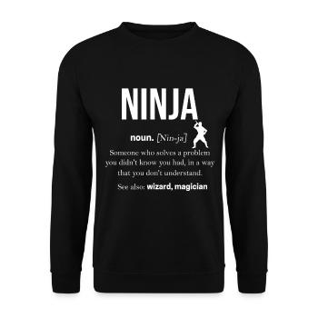 Ninja - Unisex Sweatshirt - black - Front - Alina (178cm) & Michal (187cm)