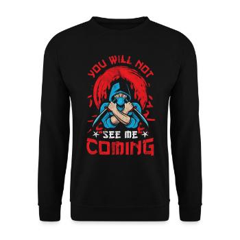 Ninja - Unisex Pullover - Schwarz - Vorne - Alina (178cm) & Michal (187cm)