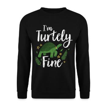Turtle Relaxed Chill Sea Ocean Beach - Unisex Sweatshirt - black - Front - Alina (178cm) & Michal (187cm)