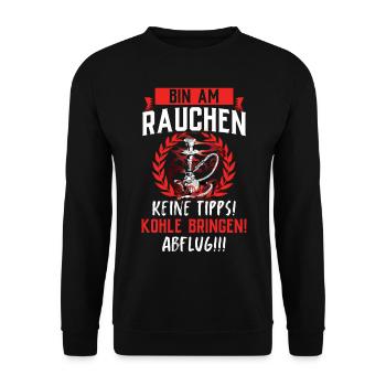 Shisha Geschenk für Wasserpfeife Shishabar Pfeife - Unisex Pullover - Schwarz - Vorne - Alina (178cm) & Michal (187cm)