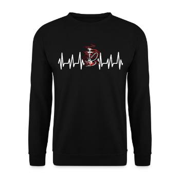Shisha Tshirt Men Women's Hookah Pipe - Unisex Sweatshirt - black - Front - Alina (178cm) & Michal (187cm)