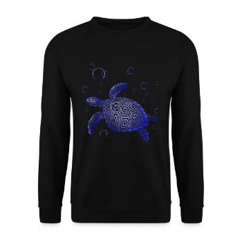 Turtle Tshirt Reptiles Children Men Women - Unisex Sweatshirt - black - Front - Alina (178cm) & Michal (187cm)