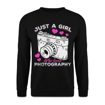 Juste une fille qui est photographe de photographie - Sweat-shirt Unisexe - noir - Devant - Alina (178cm) & Michal (187cm)