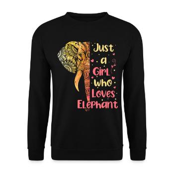 Elephant Gift For Proboscis Africa Wilderness Zoo - Unisex Sweatshirt - black - Front - Alina (178cm) & Michal (187cm)