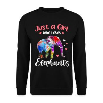 Elephant Gift For Proboscis Africa Wilderness Zoo - Unisex Sweatshirt - black - Front - Alina (178cm) & Michal (187cm)