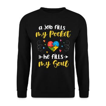 Autism - Unisex Sweatshirt - black - Front - Alina (178cm) & Michal (187cm)