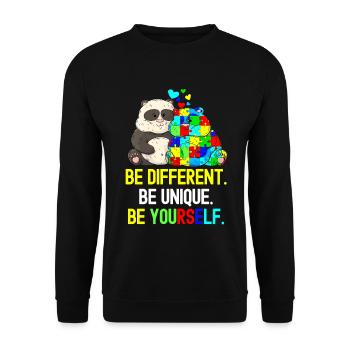Tshirt autistique Autimus Cadeau Asperger Enfants - Sweat-shirt Unisexe - noir - Devant - Alina (178cm) & Michal (187cm)