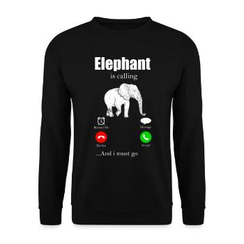 Elephant Elephant Elephant Proboscis Zoo Circus - Unisex Sweatshirt - black - Front - Alina (178cm) & Michal (187cm)