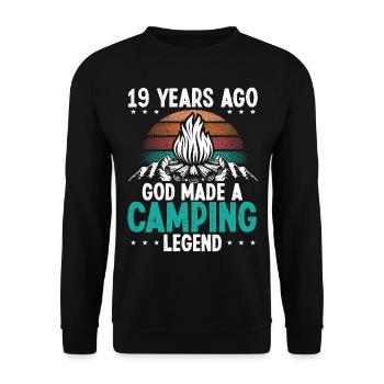 19 Year Old Camping Legend Scout 19Birthday Camper - Unisex Sweatshirt - black - Front - Alina (178cm) & Michal (187cm)
