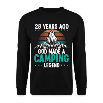 28 Year Old Camping Legend Scout 28Birthday Camper - Unisex Sweatshirt - black - Front - Alina (178cm) & Michal (187cm)