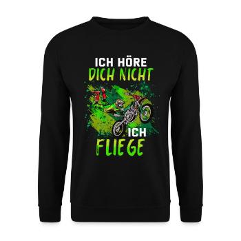 Motocross Geschenk Für Enduro Supermoto Dirt Bike - Unisex Pullover - Schwarz - Vorne - Alina (178cm) & Michal (187cm)