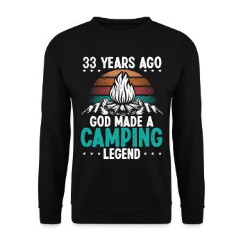 33 Year Old Camping Legend Scout 33Birthday Camper - Unisex Sweatshirt - black - Front - Alina (178cm) & Michal (187cm)