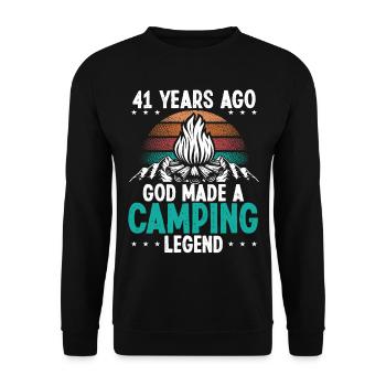 41 Year Old Camping Legend Scout 41Birthday Camper - Unisex Sweatshirt - black - Front - Alina (178cm) & Michal (187cm)