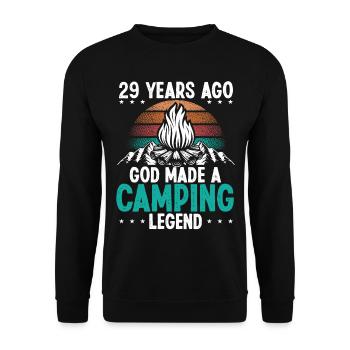 29 Year Old Camping Legend Scout 29Birthday Camper - Unisex Sweatshirt - black - Front - Alina (178cm) & Michal (187cm)