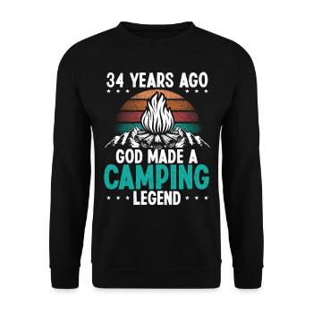 34 Year Old Camping Legend Scout 34Birthday Camper - Unisex Sweatshirt - black - Front - Alina (178cm) & Michal (187cm)