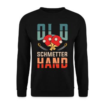 Tischtennis Tshirt Herren Tischtennisspieler - Unisex Pullover - Schwarz - Vorne - Alina (178cm) & Michal (187cm)