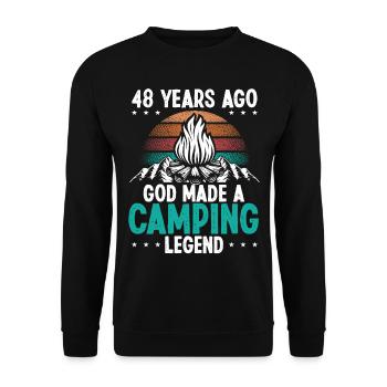 48 Year Old Camping Legend Scout 48Birthday Camper - Unisex Sweatshirt - black - Front - Alina (178cm) & Michal (187cm)